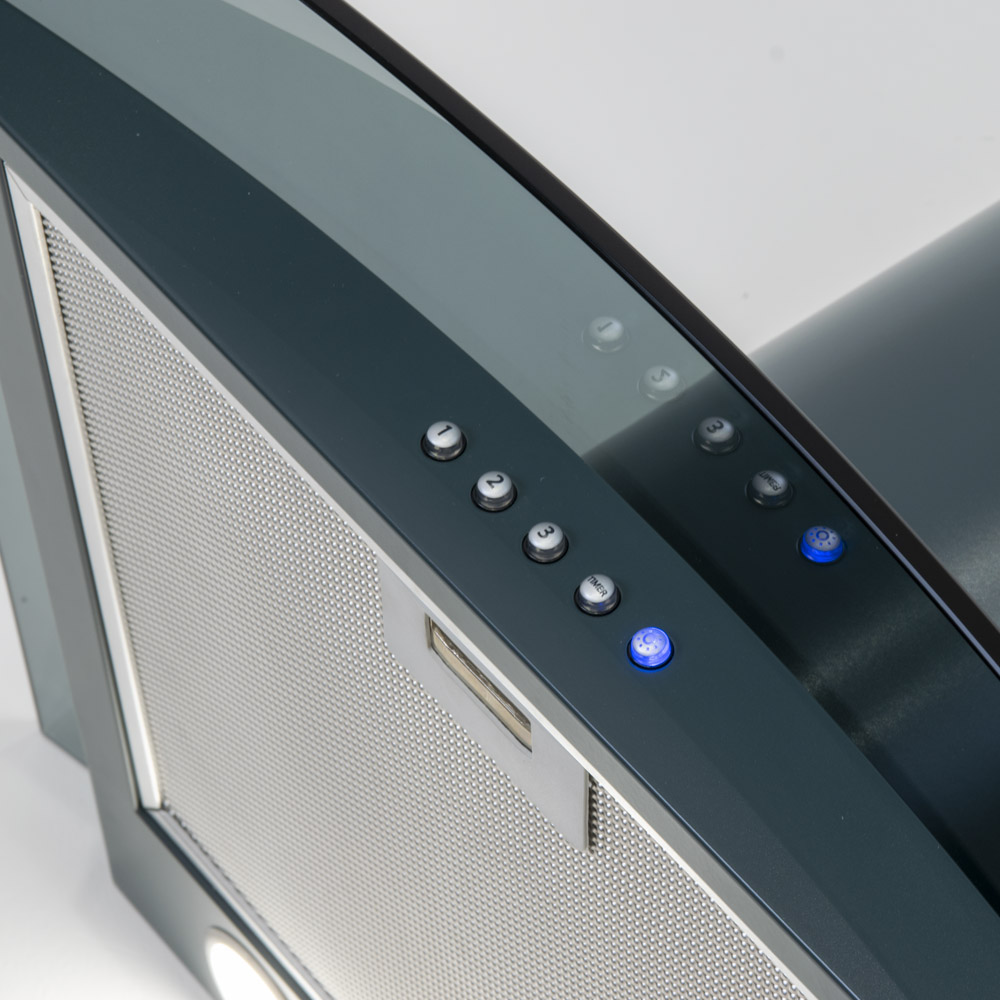 Curved glass cooker hoods - wall mounted